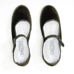 Women Drogheria Crivellini - Ballerines Jane Velvelt à attache - Olive
