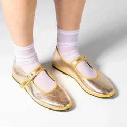Women Drogheria Crivellini - Ballerines Jane à attache - Doré