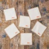 200 LINTEX Ensemble de 6 dessous de verre en lin lavé - Blanc Gres