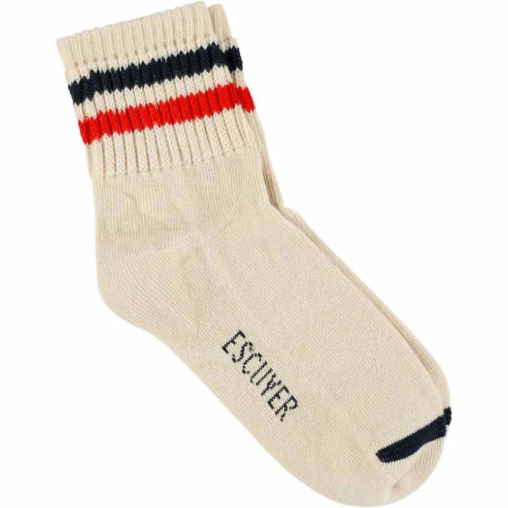 Women Escuyer - Chaussettes Ankle - Ecru/Bleu