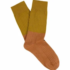 Women Escuyer - Chaussettes Color Block - Moutarde