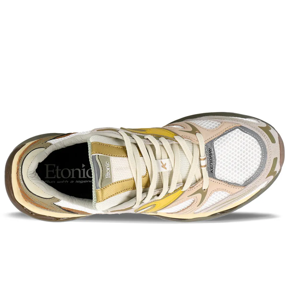 Women Etonic - Baskets Kendari Leaf - Blanc & Moutarde