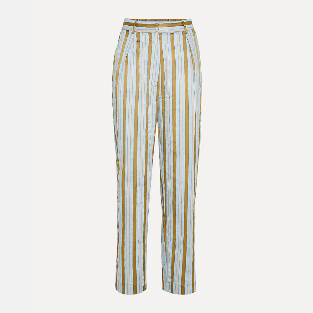 Women Forte_Forte - Pantalon Rayé - Bleu Ciel