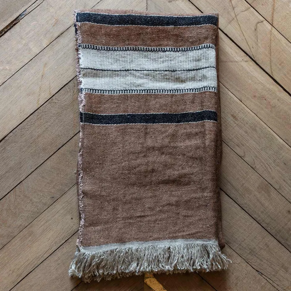 631 LIBECO Fouta Belge en lin - Rayures Bruges