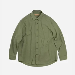 FRIZMWORKS - Chemise Dobby Weave Seersucker - Olive