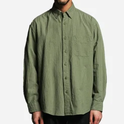 FRIZMWORKS - Chemise Dobby Weave Seersucker - Olive