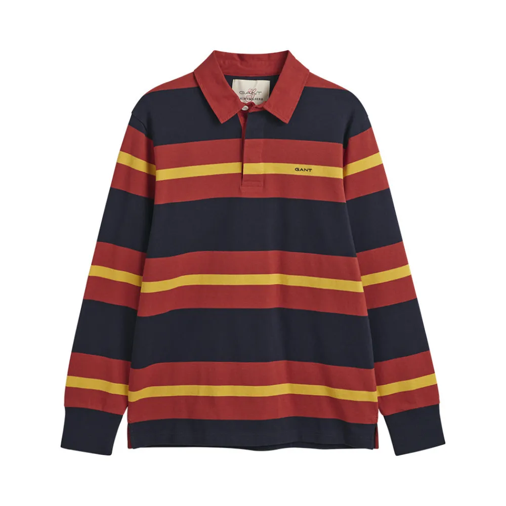 GANT - Polo Rugger Rayé - Rouge