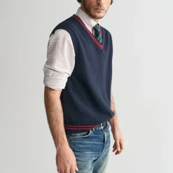 GANT - Pull Col V - Evening Blue