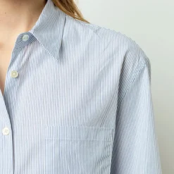 Women GERARD DAREL - Chemise en popeline à rayures - Bleu Ocean