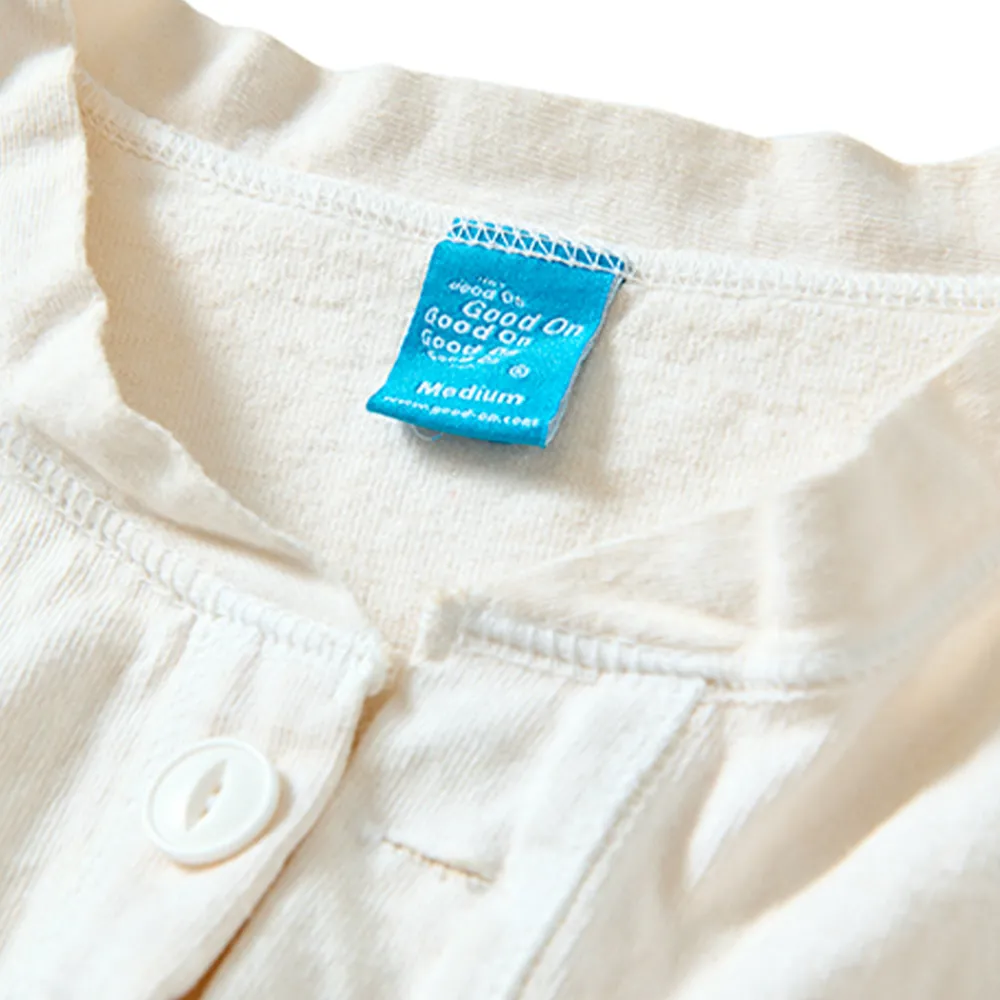 GOOD ON - T-Shirt Heavy Henley - Blanc