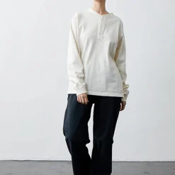 GOOD ON - T-Shirt Heavy Henley - Blanc
