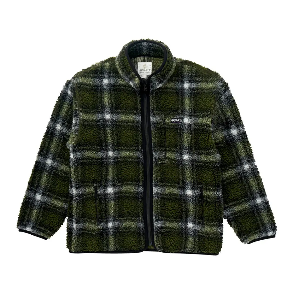 Gramicci - Veste Shadow Plaid Sherpa - Vert