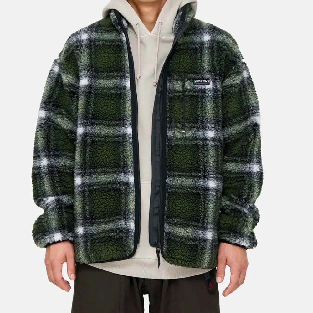 Gramicci - Veste Shadow Plaid Sherpa - Vert