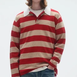 Women GUEST IN RESIDENCE - Pull Stripe Rugby - Dune & Rouge