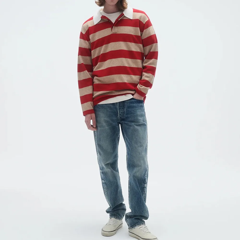 Women GUEST IN RESIDENCE - Pull Stripe Rugby - Dune & Rouge
