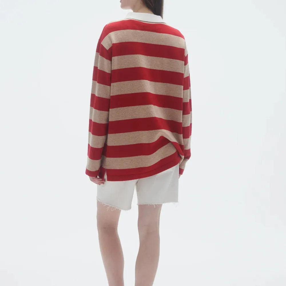 Women GUEST IN RESIDENCE - Pull Stripe Rugby - Dune & Rouge