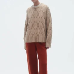 Women GUEST IN RESIDENCE - Pull Wavy Cozy Crew - Dune