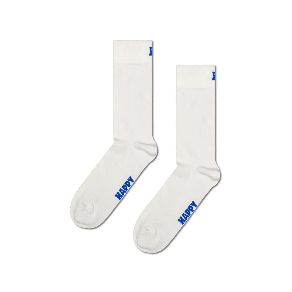 Women HAPPY SOCKS - Chaussettes Hautes Solid - Blanc