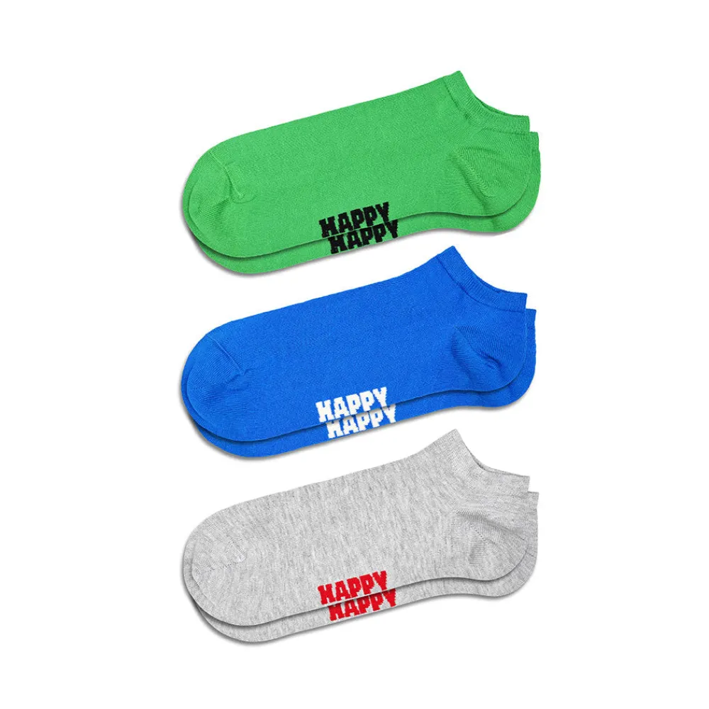 Women HAPPY SOCKS - Pack Chaussettes Basses Solid - Gris