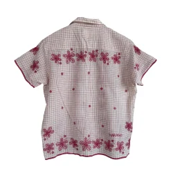 Harago - Chemise brodé Floral - Blanc