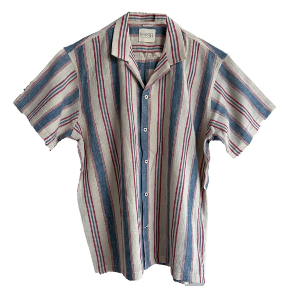 Harago - Chemise Ticking Rayures - Blanc