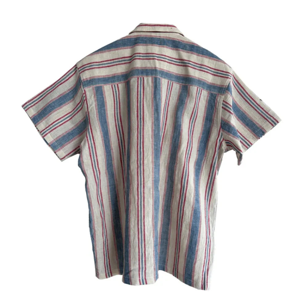 Harago - Chemise Ticking Rayures - Blanc