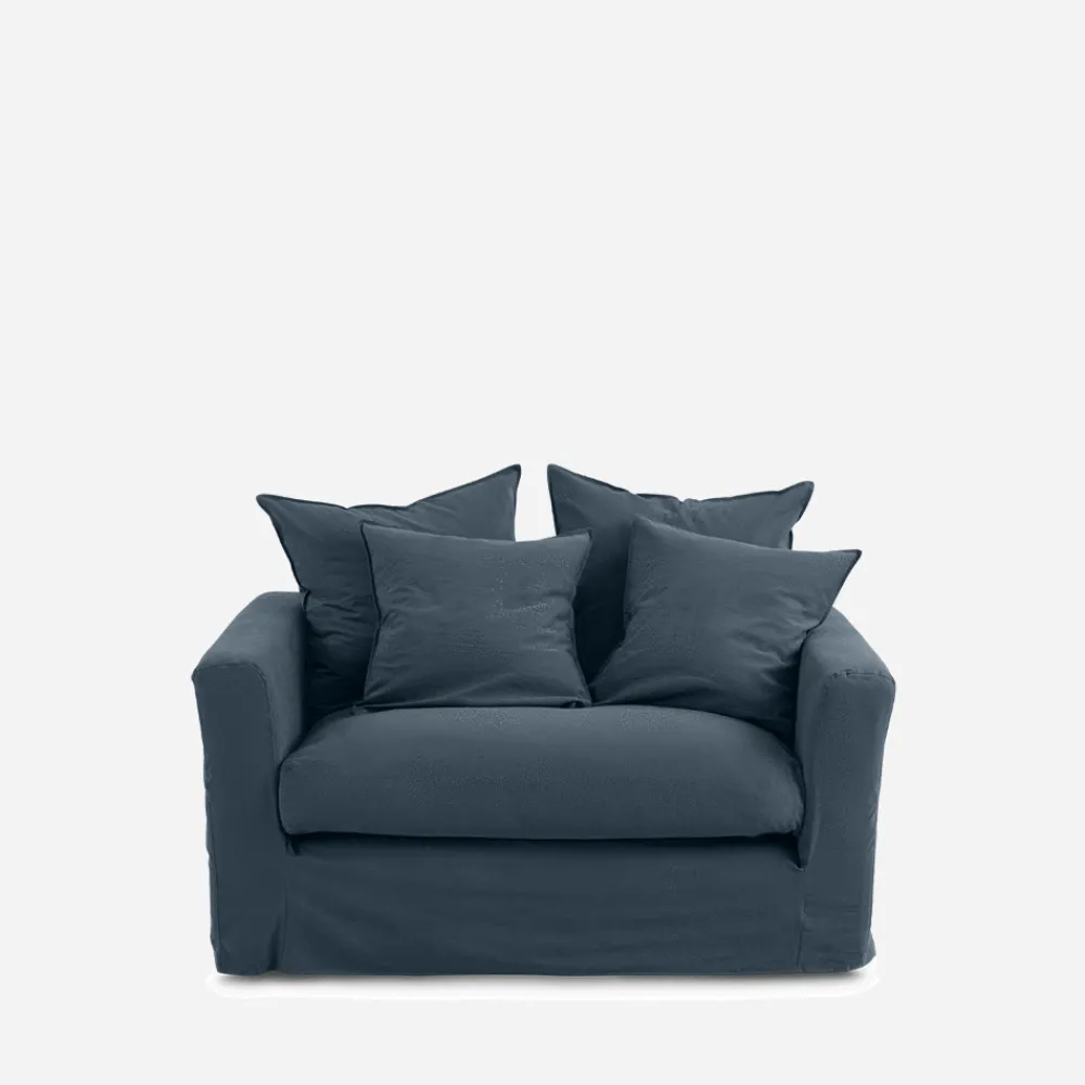 MERCI Housse de canapé - Bleu Pétrole