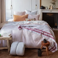 2100 GAZEX Housse de couette en gaze de coton - Rose de Bagatelle