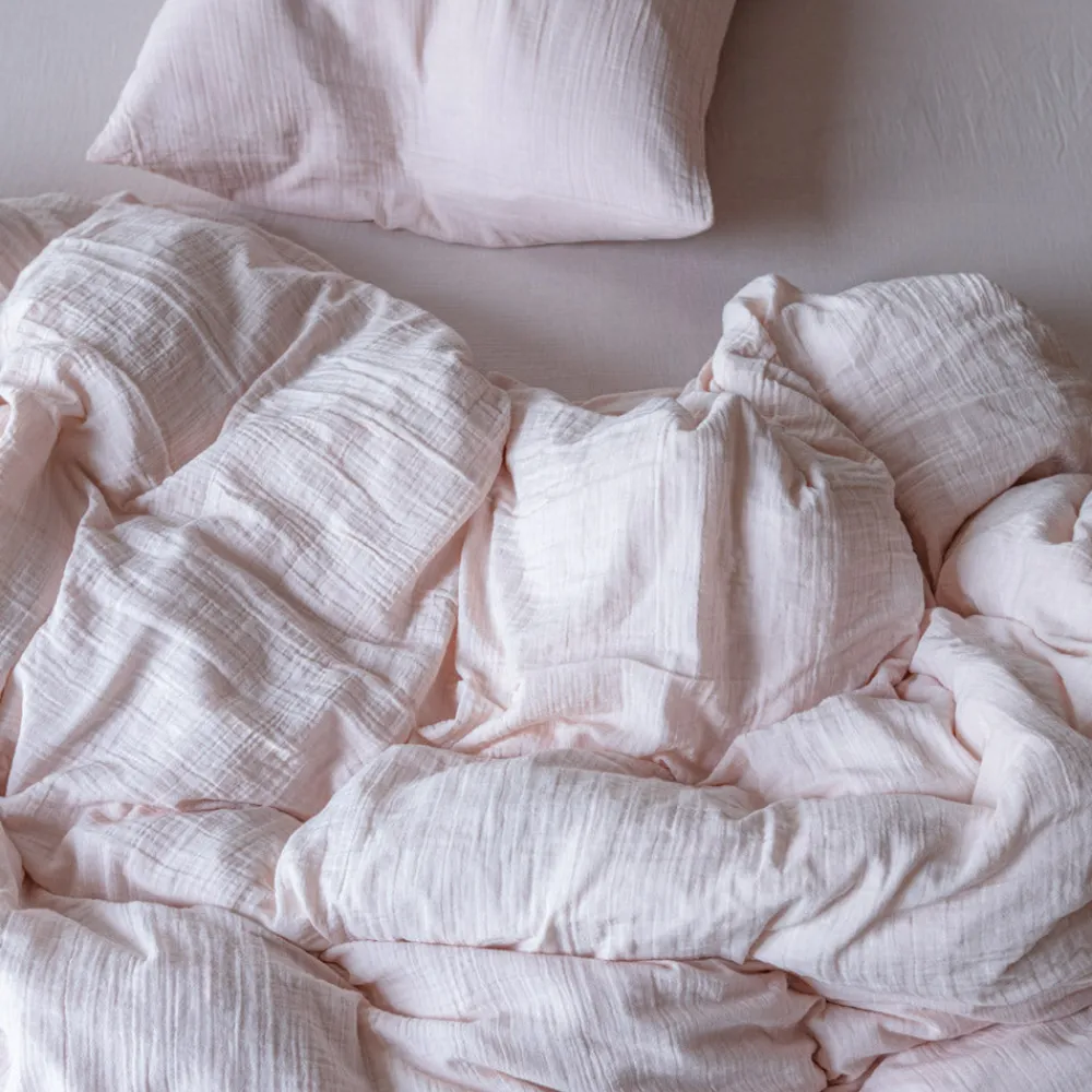 2100 GAZEX Housse de couette en gaze de coton - Rose de Bagatelle