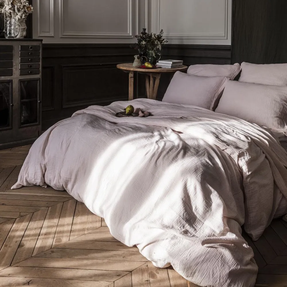 2100 GAZEX Housse de couette en gaze de coton - Rose de Bagatelle