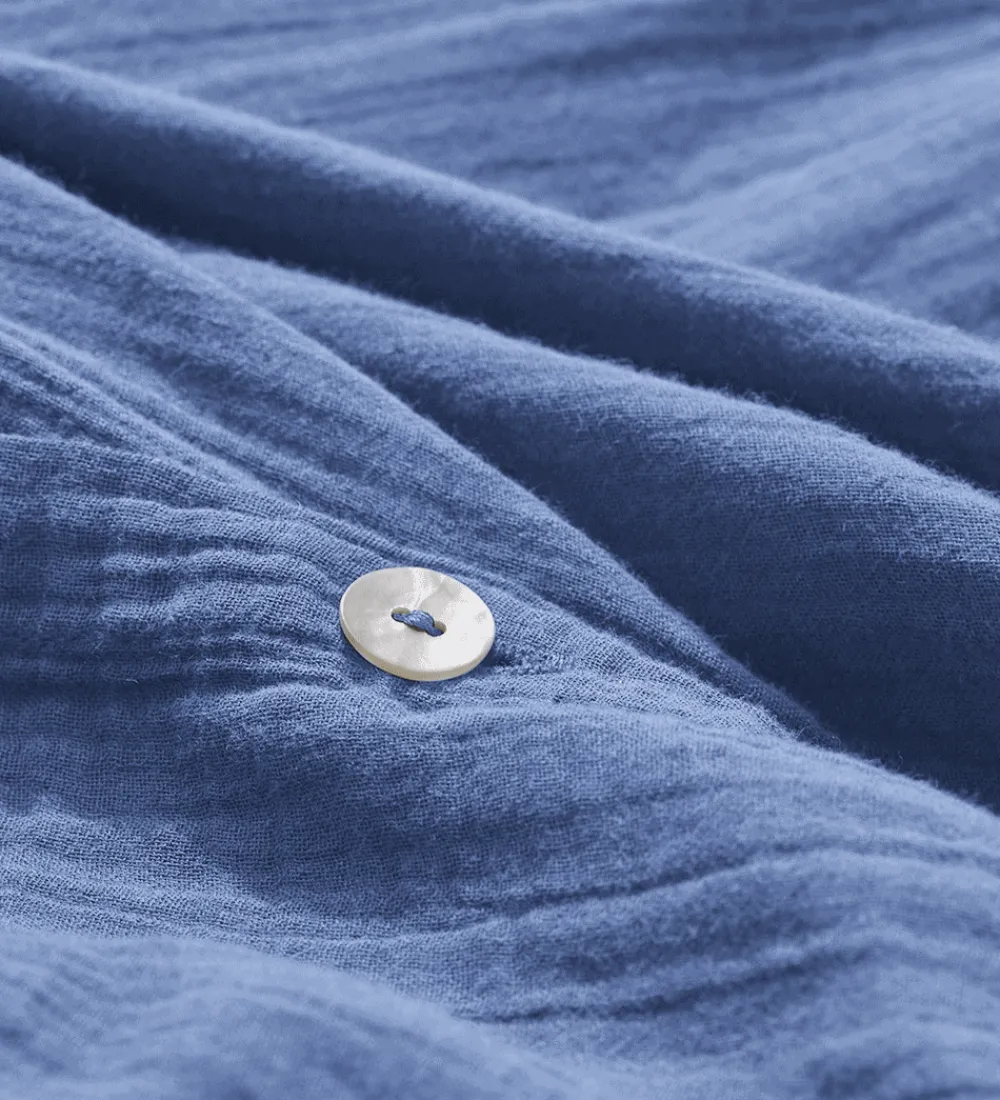 2100 GAZEX Housse de couette en gaze de coton - Bleu Pompidou