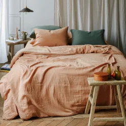 2100 GAZEX Housse de couette en gaze de coton - Brun Haussmann