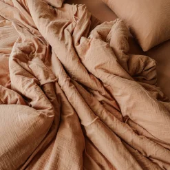 2100 GAZEX Housse de couette en gaze de coton - Brun Haussmann