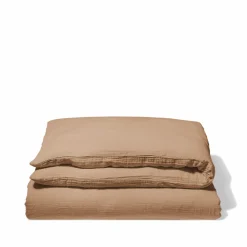 2100 GAZEX Housse de couette en gaze de coton - Brun Haussmann