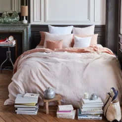 200 LINTEX Housse de couette en lin lavé - Beige Rosé
