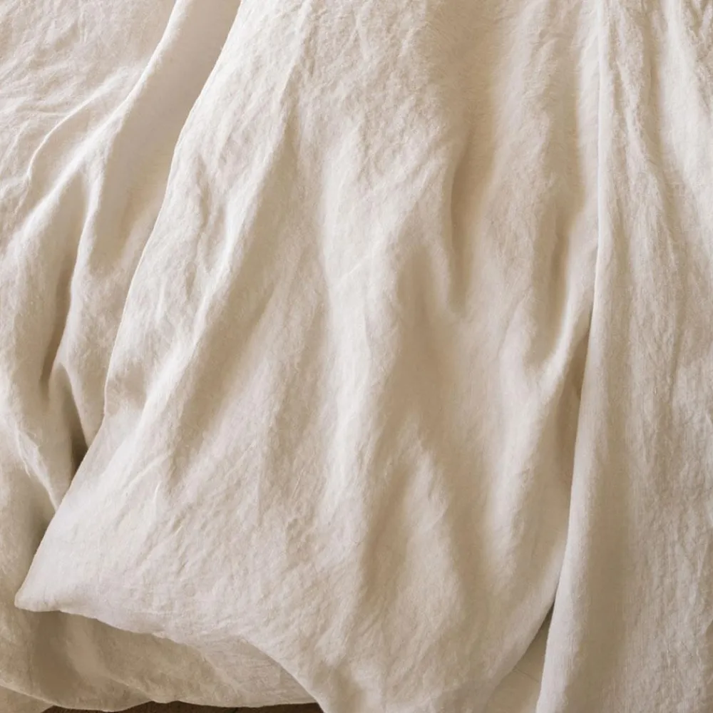 200 LINTEX Housse de couette en lin lavé - Pierre