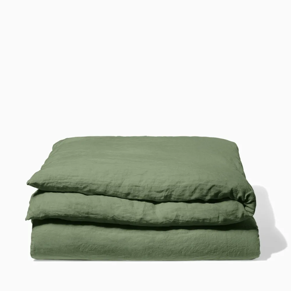 200 LINTEX Housse de couette en lin lavé - Vert d'Anduze