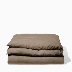 200 LINTEX Housse de couette en lin lavé - Brun Cha Iro