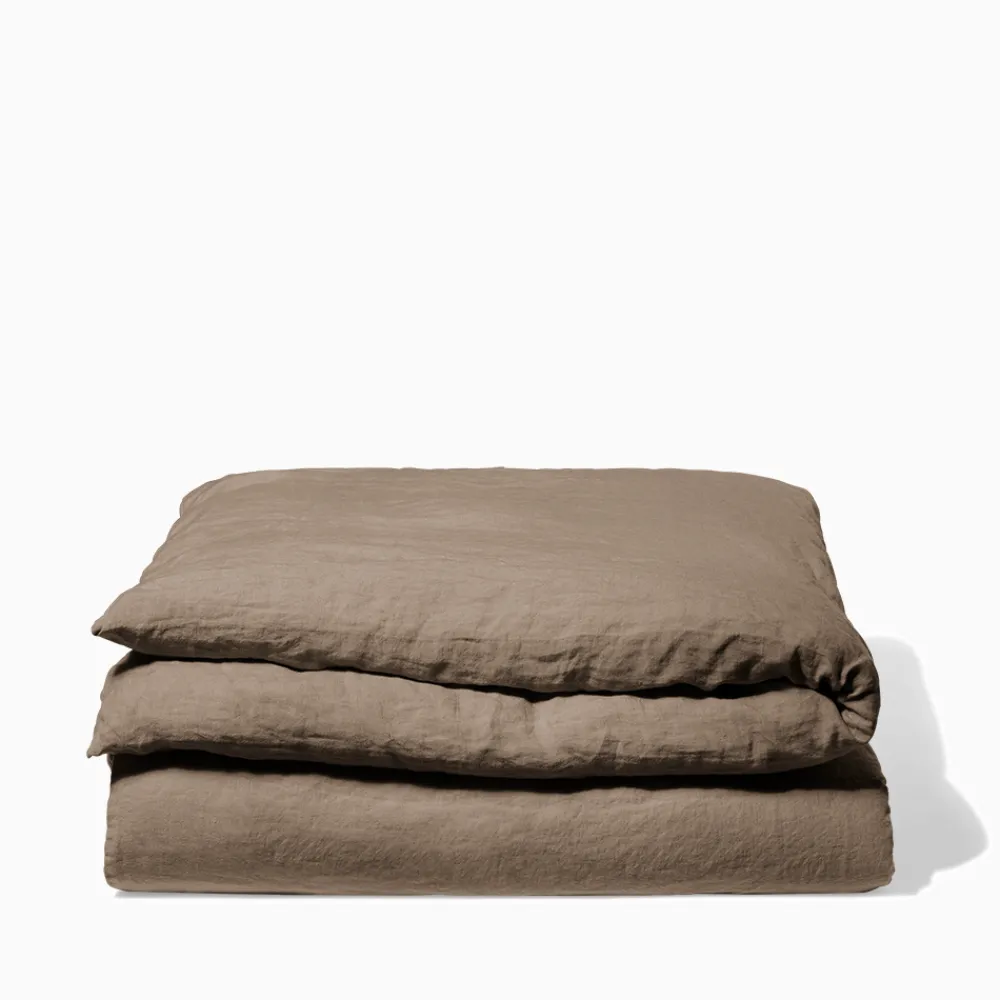200 LINTEX Housse de couette en lin lavé - Brun Cha Iro