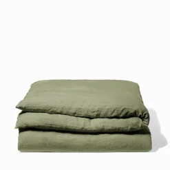200 LINTEX Housse de couette en lin lavé - Vert Komorebi