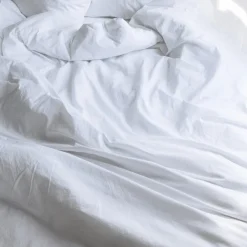 1700 COTEX Housse de couette en percale de coton - Blanc Craie