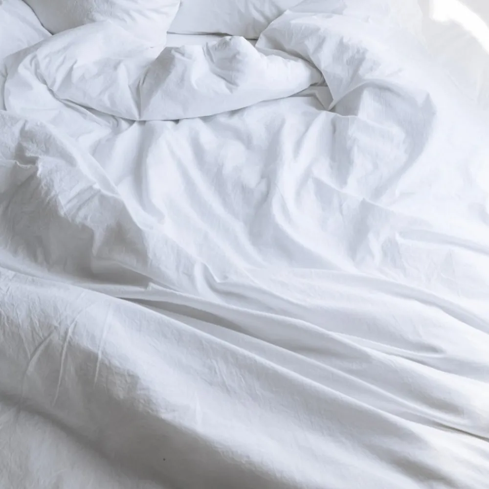 1700 COTEX Housse de couette en percale de coton - Blanc Craie