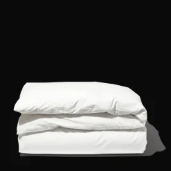 1700 COTEX Housse de couette en percale de coton - Blanc Craie