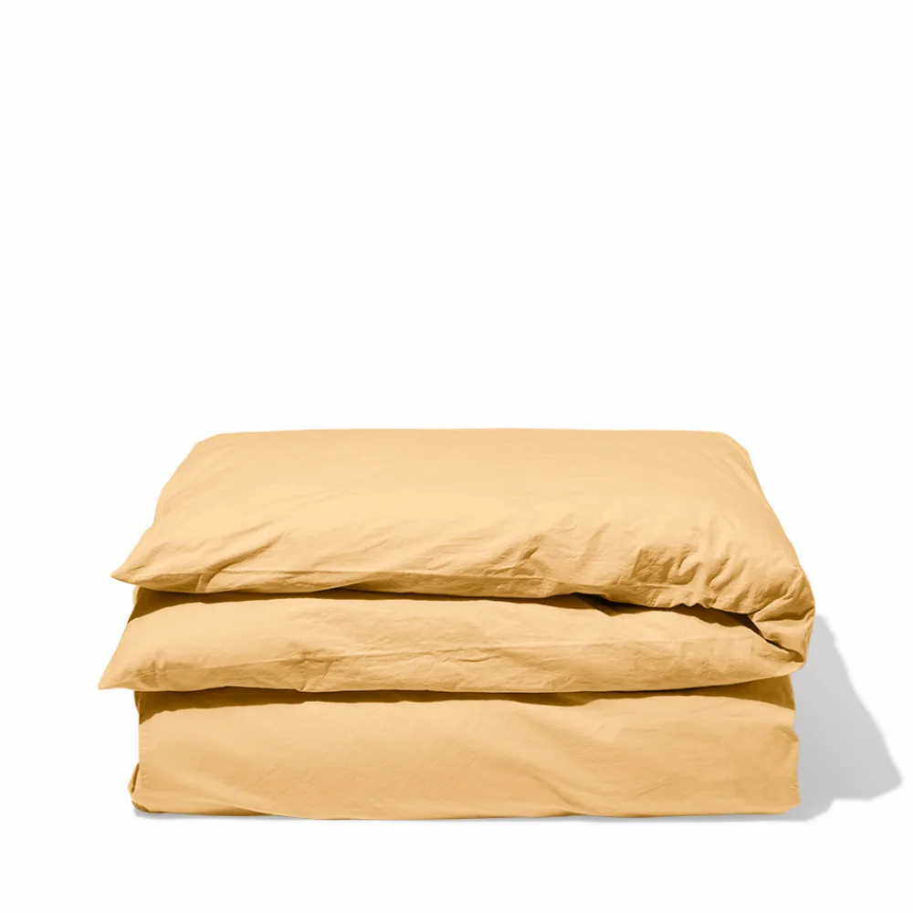 1700 COTEX Housse de couette en percale de coton - Jaune Orge