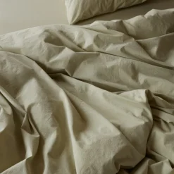 1700 COTEX Housse de couette en percale de coton - Vert Sauge