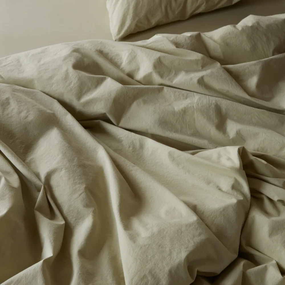 1700 COTEX Housse de couette en percale de coton - Vert Sauge