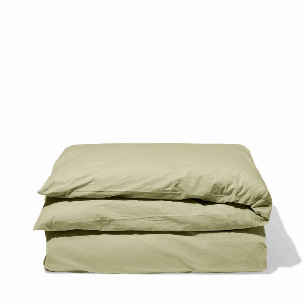 1700 COTEX Housse de couette en percale de coton - Vert Sauge