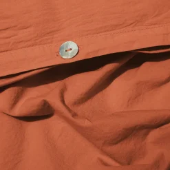 1700 COTEX Housse de couette en percale de coton - Rouge Ocre