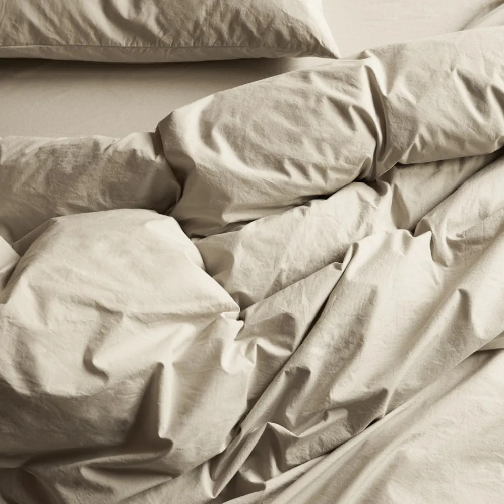 1700 COTEX Housse de couette en percale de coton - Beige Dune