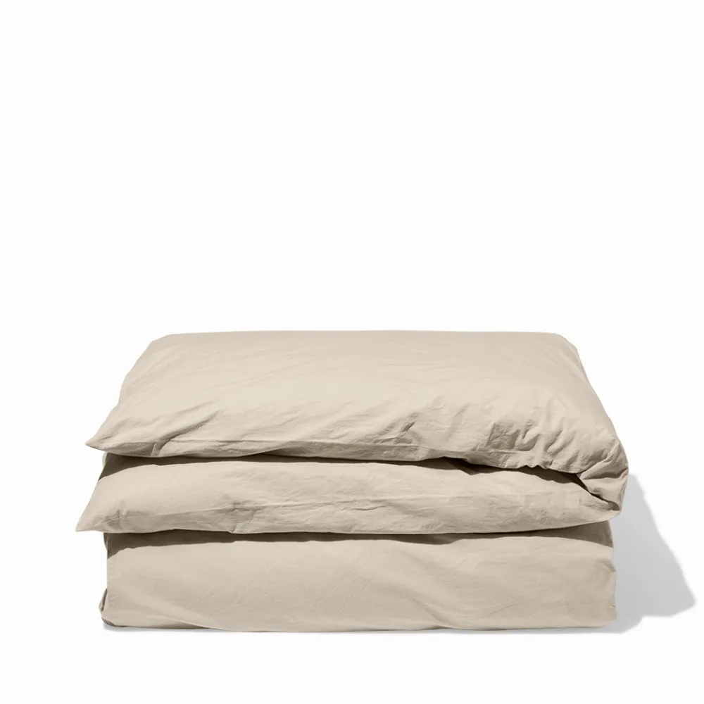 1700 COTEX Housse de couette en percale de coton - Beige Dune